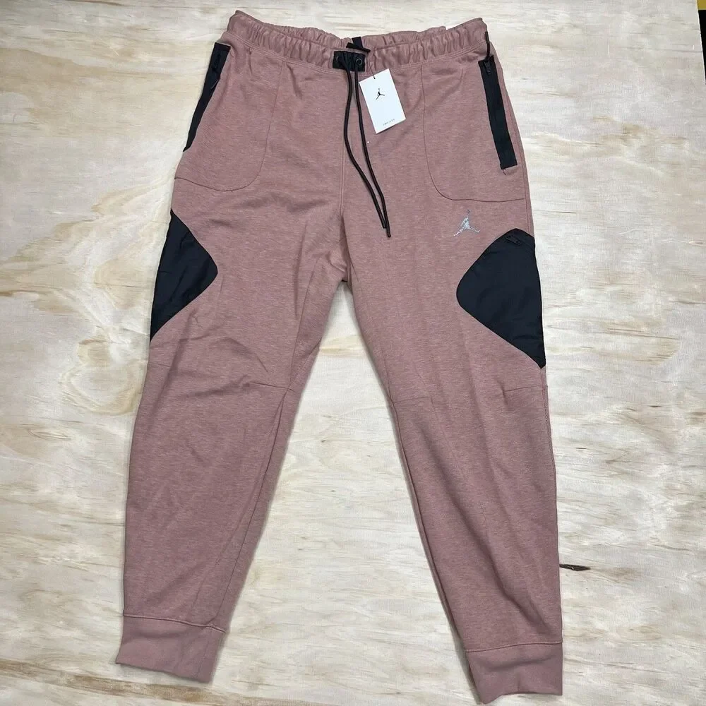 NEW XL Jordan Dri Fit Statement Fleece Track Pants SLIM Fit Men Coral DJ0873-668